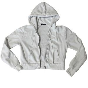 Cutest cropped brandy melville white zip up!